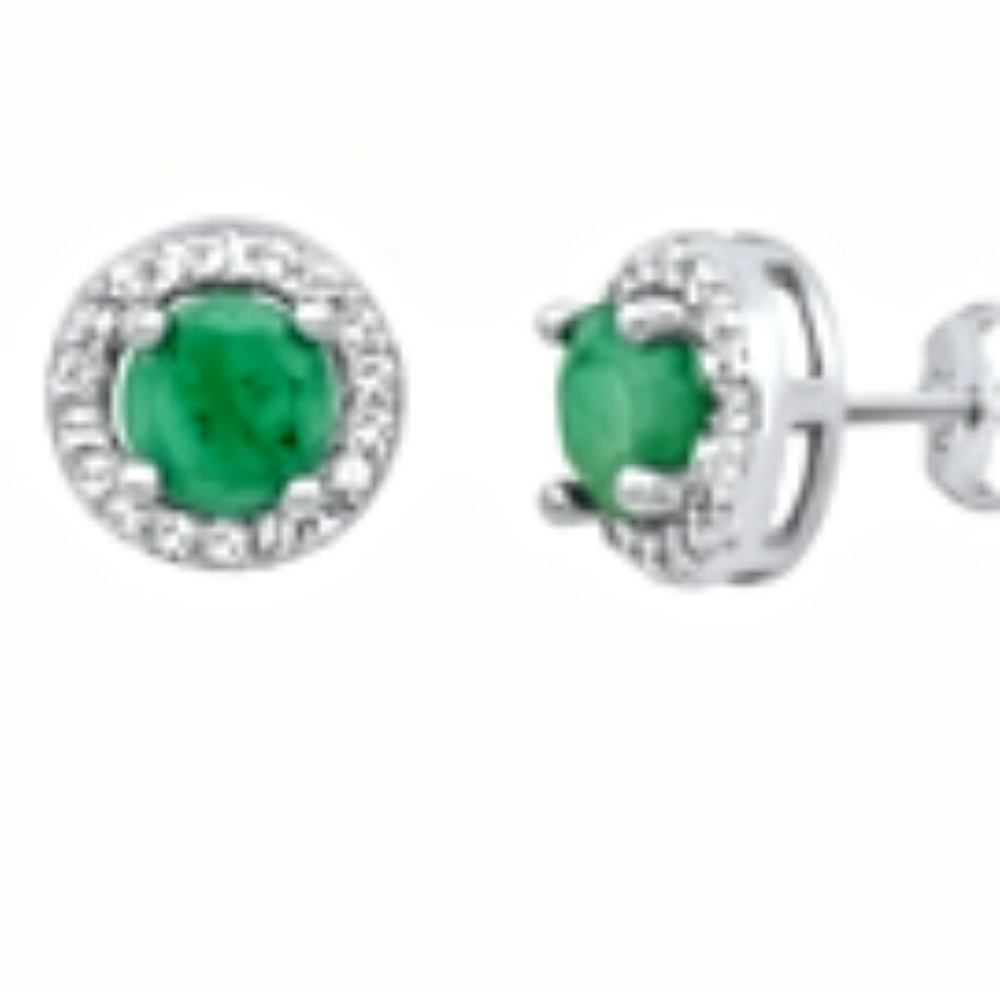 GENUINE EMERALD & TOPAZ EARRINGS